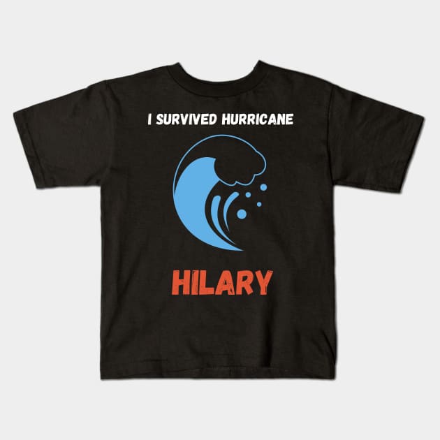 I Survived Hurricane Hilary 2023 Kids T-Shirt by Syntax Wear